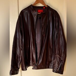 Emanuel Ungaro Men’s Brown XXL Leather Aviator style bomber, like new condition!